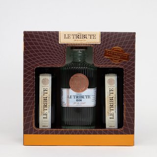 Le Tribute Gin Geschenkbox | 1x 700 ml Gin + 2x Le Tribute Tonic Water 200 ml