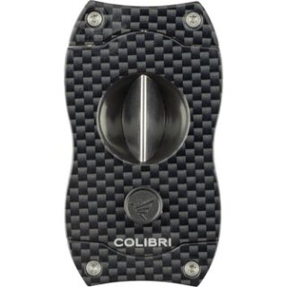 COLIBRI Zigarrenabschneider V-Cut schwarz/Carbondruck Kerbschnitt 23mm