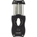 COLIBRI Zigarrenabschneider V-Cut schwarz/Carbondruck Kerbschnitt 23mm